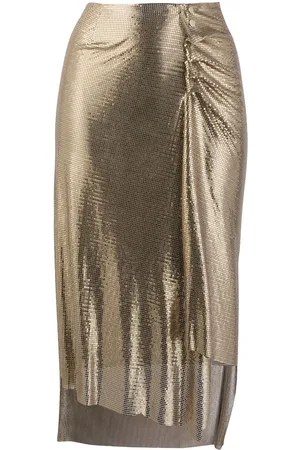 Paco rabanne Metallic ruched skirt