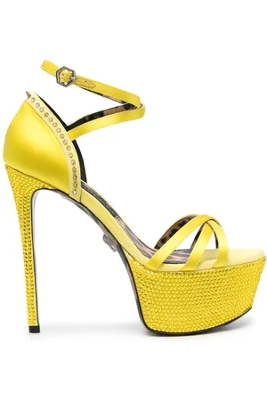 Philipp Plein Embellished satin platform sandals