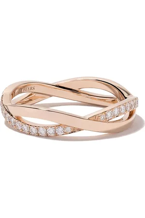 De Beers 18kt rose gold Infinity half pavé diamond band