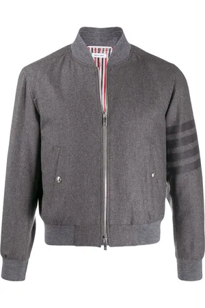Thom Browne Tonal 4-Bar flannel blouson jacket