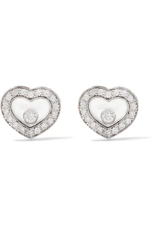 Chopard 18kt white gold Happy Diamonds Icons ear pins