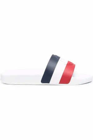 Moncler Striped embossed-logo slides