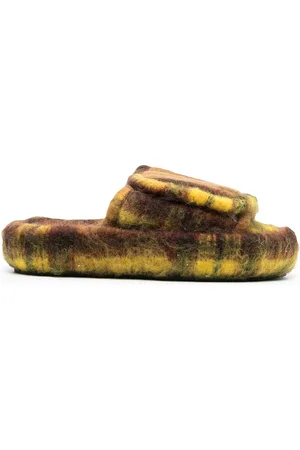 Natasha Zinko Touch-strap checked slides
