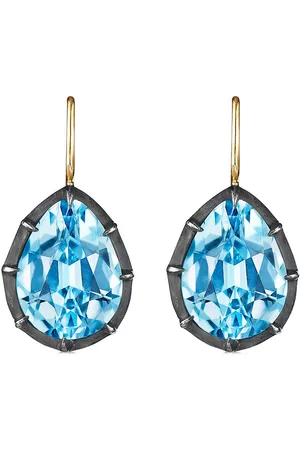 Fred Leighton 18kt and silver Collet drop topaz earrings