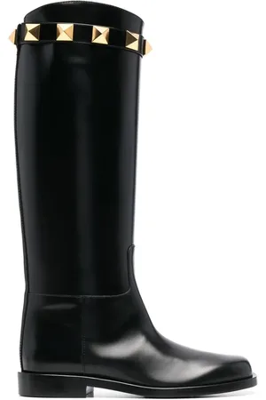 VALENTINO GARAVANI 25mm Rockstud embellished knee-high boots