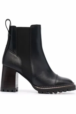 See by Chloé Block-heel leather Chelsea boots