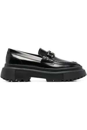 Hogan Logo buckle platform loafers