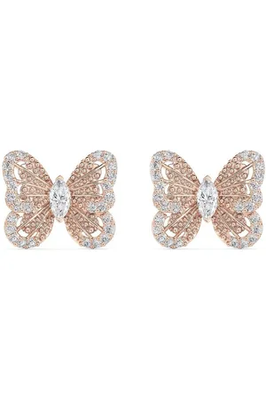 De Beers 18kt rose gold Portraits of Nature butterfly diamond stud earrings