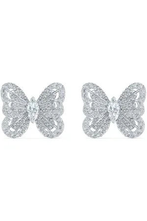 De Beers 18kt white gold Portraits of Nature Butterfly diamond stud earrings