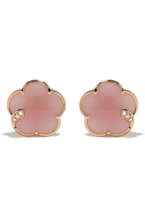 Pasquale Bruni 18kt rose gold Bon Ton rose quartz and diamond studs