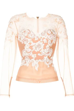 Zuhair Murad Baroque-embroidered silk top
