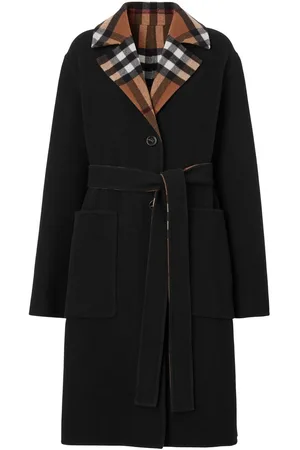 Burberry Check-pattern reversible wool coat
