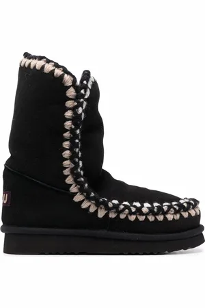 Mou Whipstitch-detail suede Eskimo boots