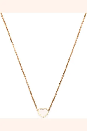 Chopard 18kt rose gold My Happy Heart mother-of-pearl necklace
