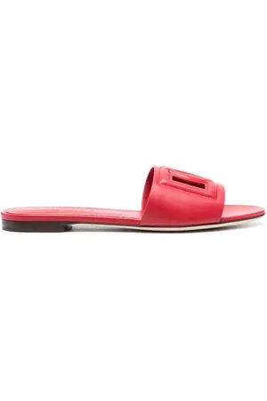 Dolce & Gabbana DG Logo leather slides