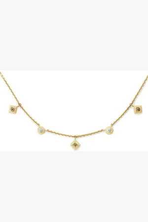 De Beers 18kt yellow Talisman diamond charm necklace