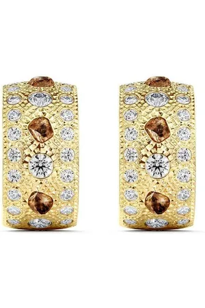 De Beers 18kt yellow small Talisman diamond hoop earrings