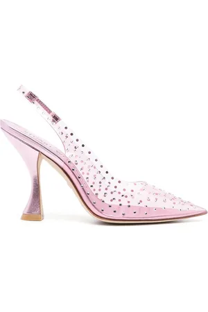 Stuart Weitzman Crystal-embellished transparent pumps
