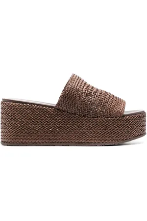 Casadei Interwoven platform wedge sandals