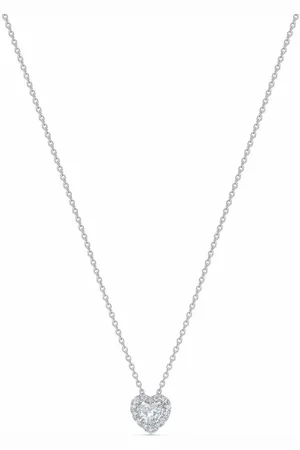 De Beers 18kt white gold Aura heart-shaped diamond pendant necklace