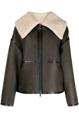 GOEN.J Shearling-lined aviator leather jacket