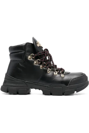 Moschino Logo-plaque lace-up ankle boots