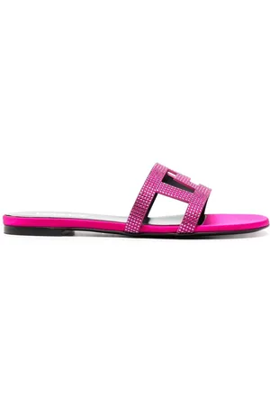VERSACE Greca Maze crystal flat sandals