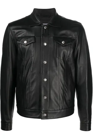 Dsquared2 Button-up leather shirt