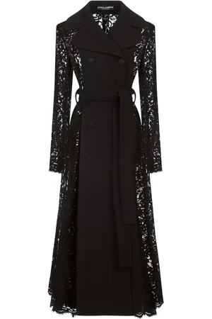 Dolce & Gabbana Lace-detail double-breasted coat