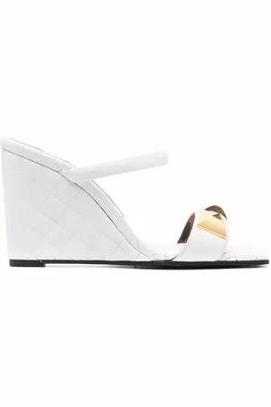 Philipp Plein Matelasse leather wedges