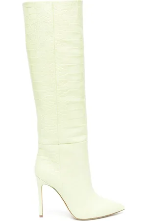 PARIS TEXAS 100mm crocodile-effect leather boots
