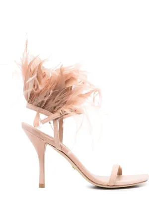 Stuart Weitzman Plume 100 feather-trimmed sandals