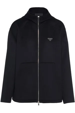 Prada Triangle-logo zip-up hoodie