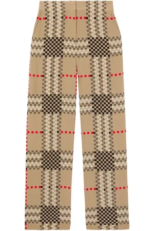 Burberry Pixel Check wide-leg trousers