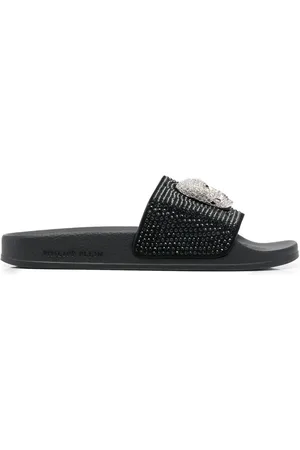 Philipp Plein Skull strass pool slides