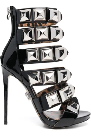 Philipp Plein Studded leopard-print sandals