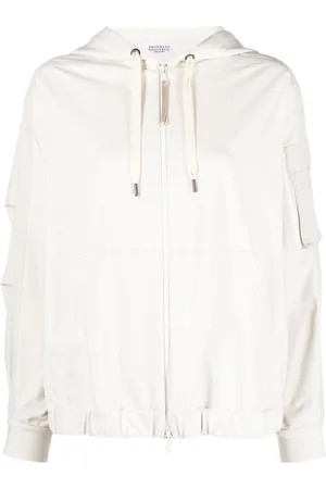Brunello Cucinelli Jersey-knit drawstring zipped hoodie