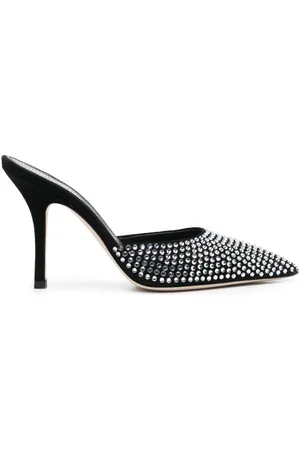 PARIS TEXAS 100mm Hollywood embellished leather mules