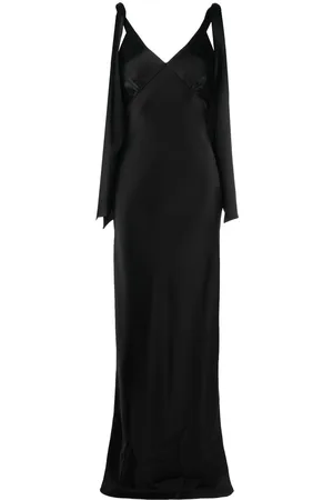 V:PM ATELIER Satin-finish V-neck gown