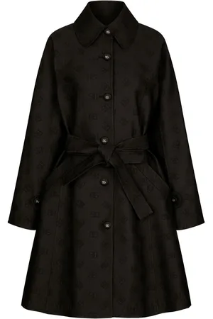 Dolce & Gabbana DG-logo jacquard belted coat