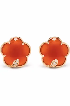 Pasquale Bruni 18kt rose gold Petit Joli carnelian and diamond stud earrings