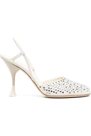 3Juin 110mm rhinestone leather pumps
