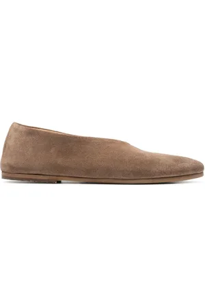 MARSÈLL Almond-toe suede ballerina shoes