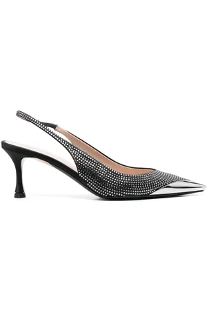 Nº21 Crystal-embellished slingback pumps