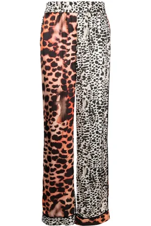Roberto Cavalli Leopard print panelled trousers