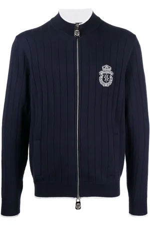 BILLIONAIRE Logo-embroidered ribbed-knit pullover