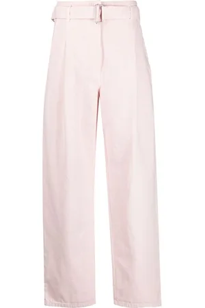 Serafini Belted cotton gabardine trousers