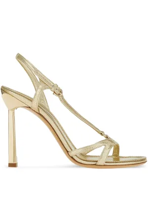 Salvatore Ferragamo Gancini 105mm metallic leather sandals