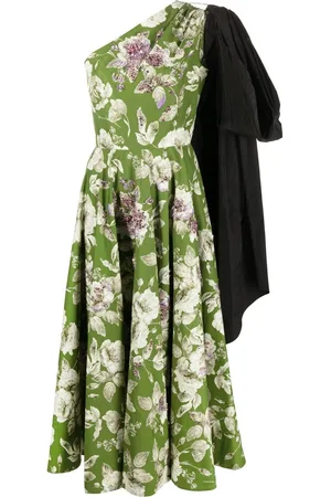 Erdem Asymmetric floral-print midi dress