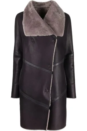 LISKA Off-centre front fastening coat